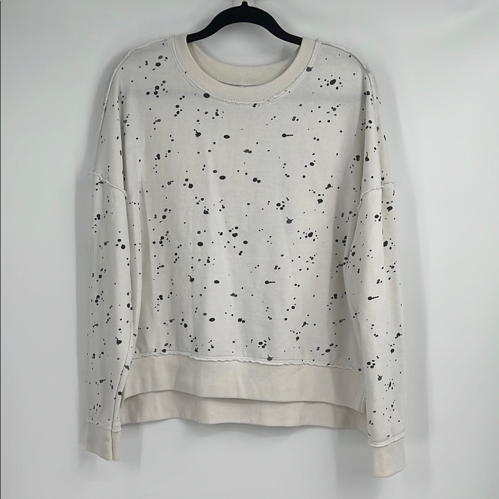 Alternative White and Black Splatter Sweatshirt Size Large